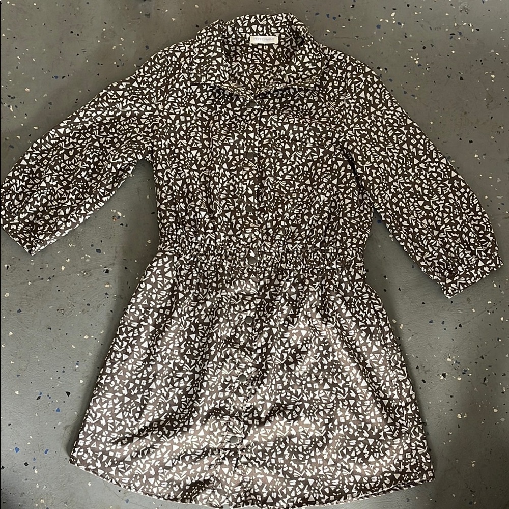 Peppermint White and Brown Casual Dress
